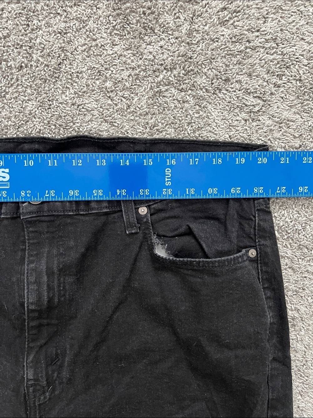 Levi’s 502 Black Men’s Custom Raw Hem Cropped Straight-Leg Stretch Jeans Size 42 - Picture 10 of 13